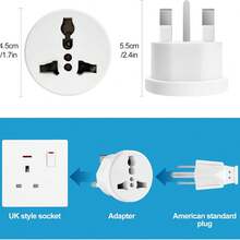 1 件通用英国插头适配器 - 白色，适用于智能手机和平板电脑的插头适配器 - 英規插(220-240V) - 查看 5