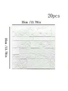 20/40 Pieces Of White 3D Brick Wall Decals - Easy Peel And Stick PVC Wallpaper For Living Room, Dining Room, Bedroom, And TV Background Walls - 27.56inch X 27.56inch