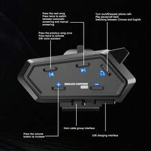 JYD-C63 Motorcycle Helmet Headset 1000mAh Bluetooth 5.4 Voice Control Waterproof Motorcycle Wireless Hands-On Talking Headset For Cycling Earphone