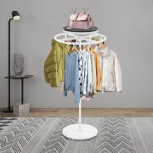 GDAE10 Rotierbarer Kleiderhalter mit offener Struktur und großem Stauraum für die Aufhängung und Ausstellung von mehr Kleidung 55 1-Zoll-Höhe für lange Jacken Premium-Bodenhalter für Kleidung Handtücher und Schale