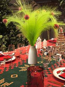 10pcs Faux Pampas Grass Artificial Reeds Large Tall Fluffy Artificial Fake Flower Bulrush Reed Grass Artificial Plants Boho Decor For Wedding Party Decoration, Home Living Room Bedroom Decor, Vase Arrangement, DIY Photoshoot Props Home Decor Christmas Decorations Christmas