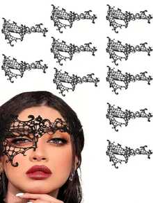 Women's Sexy Half Face Lace Eye Mask, Suitable For Makeup Parties, Role-Playing, Clothing Accessories, Comfortable Wear, Halloween And Christmas Parties, Is The Perfect Gift For Female Friends - Multicolor - View 1