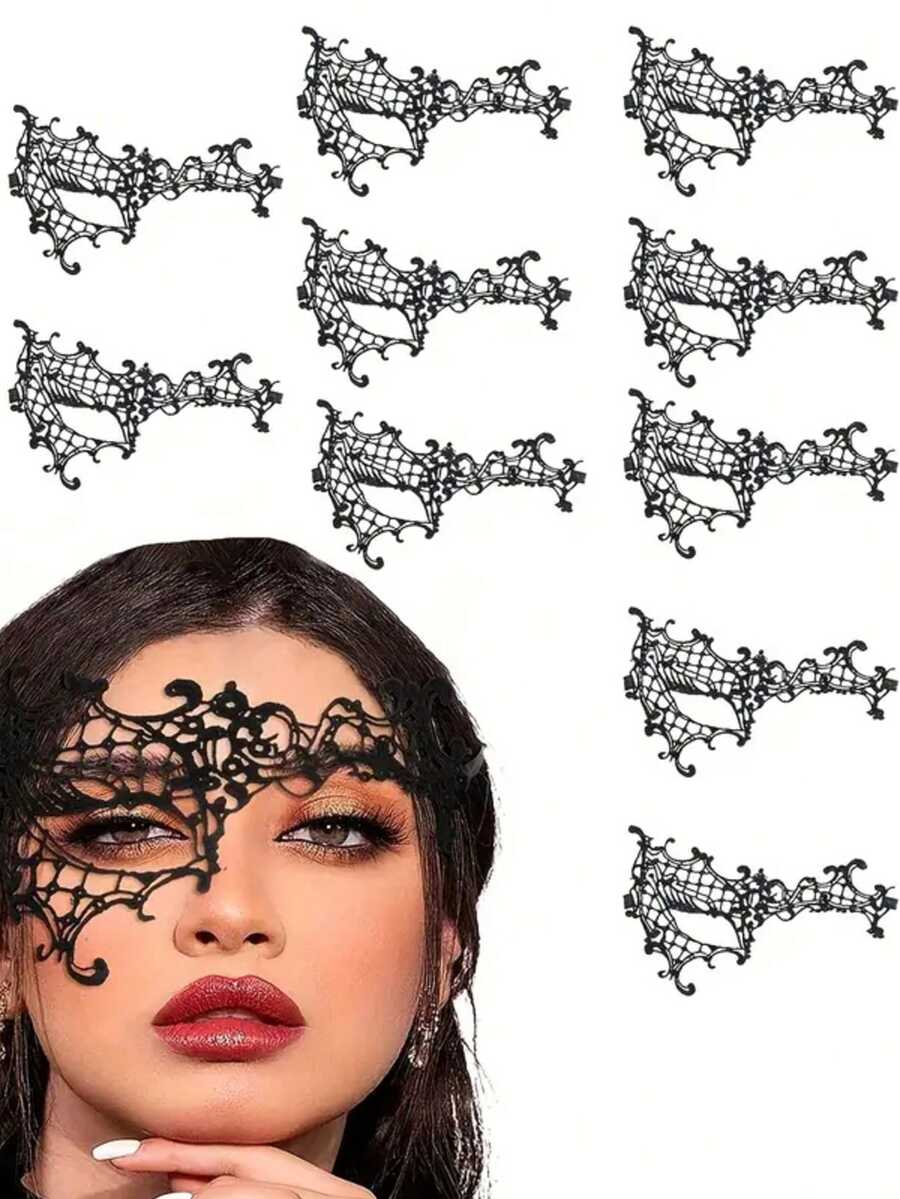 Women's Sexy Half Face Lace Eye Mask, Suitable For Makeup Parties, Role-Playing, Clothing Accessories, Comfortable Wear, Halloween And Christmas Parties, Is The Perfect Gift For Female Friends - Multicolor - View 1