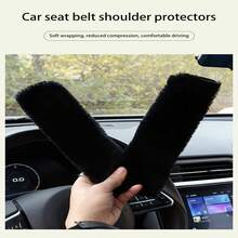 2 pièces Housses de ceinture de de voiture, Épaulettes de ceinture de en peluche douce, Housses de protection universelles pour ceinture de