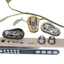 Juguete giratorio con diseño de cadena de bicicleta de 2 engranajes, de acero inoxidable con cojinetes suaves, juguete premium para inquietos - Colorido