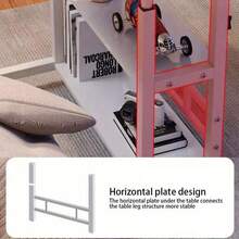 1pc Adjustable Height Bedside Table - Heavy Duty Space-Saving Mobile Desk With Sturdy Legs, Suitable For Home Office, Bedroom, Dorm, Modern Style Furniture, Smooth Surface Compact Workstation, Small Space Living, Bedroom Desk, Computer Desk, Office Desk, Adjustable Table, Study Desk, Dorm Essential, Contemporary Furniture, Minimalist Design, Lightweight Material, Durable Structure, Apartment Dwellers, College Students