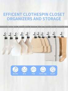 10pcs High-Quality Stainless Steel Clothing Clips, Adjustable Metal Pants Hanger And Clips, Portable Hanging Clothing Clips, Suitable For Home Space Storage And Organization, Suitable For Bedrooms, Wardrobes, Lockers, Homes, Dormitories, Clips For Pants And Skirts, Socks, Underwear, Tops And Other Clothes