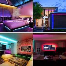 1 pieza Tira de luces LED, control de aplicación inteligente, luces de color que cambian con la música, luces RGB regulables para habitación, TV, cocina, bar, juegos, Navidad, decoración de fiesta - 24 TECLAS - Ver 10