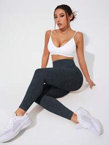 Women'S Seamless Outdoor Matte Sports Yoga Pants, High Waist High Elasticity Breathable Sweat-Wicking, Peach Butt Enhancing, Versatile Sports Leggings, Soft & Skin-Friendly Tights - Black - View 3