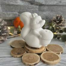 Khuôn đất sét tự làm hình sóc nhỏ cầm quả thông để trang trí nhà cửa, khuôn tượng sóc dùng để làm nhựa, thạch cao, sáp, nến, nhang. - khuôn silicon - Xem 3