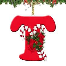 زخارف حرفية من الألف إلى الياء لتزيين شجرة عيد الميلاد - علامات شخصية معلقة للأبجدية الإنجليزية لصنع زخارف DIY