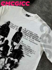 EMCGICC Manfinity Y2k Thin Long Sleeve Shirts ,Graphic T Shirt Cotton 250g,Fashionable Hip-Hop For Men -  Long Sleeve T-Shirts, Funny Vintage Shirts,Regular Fit, Street Style, Digital Print,  Ideal Gift - 白色 - 查看 2