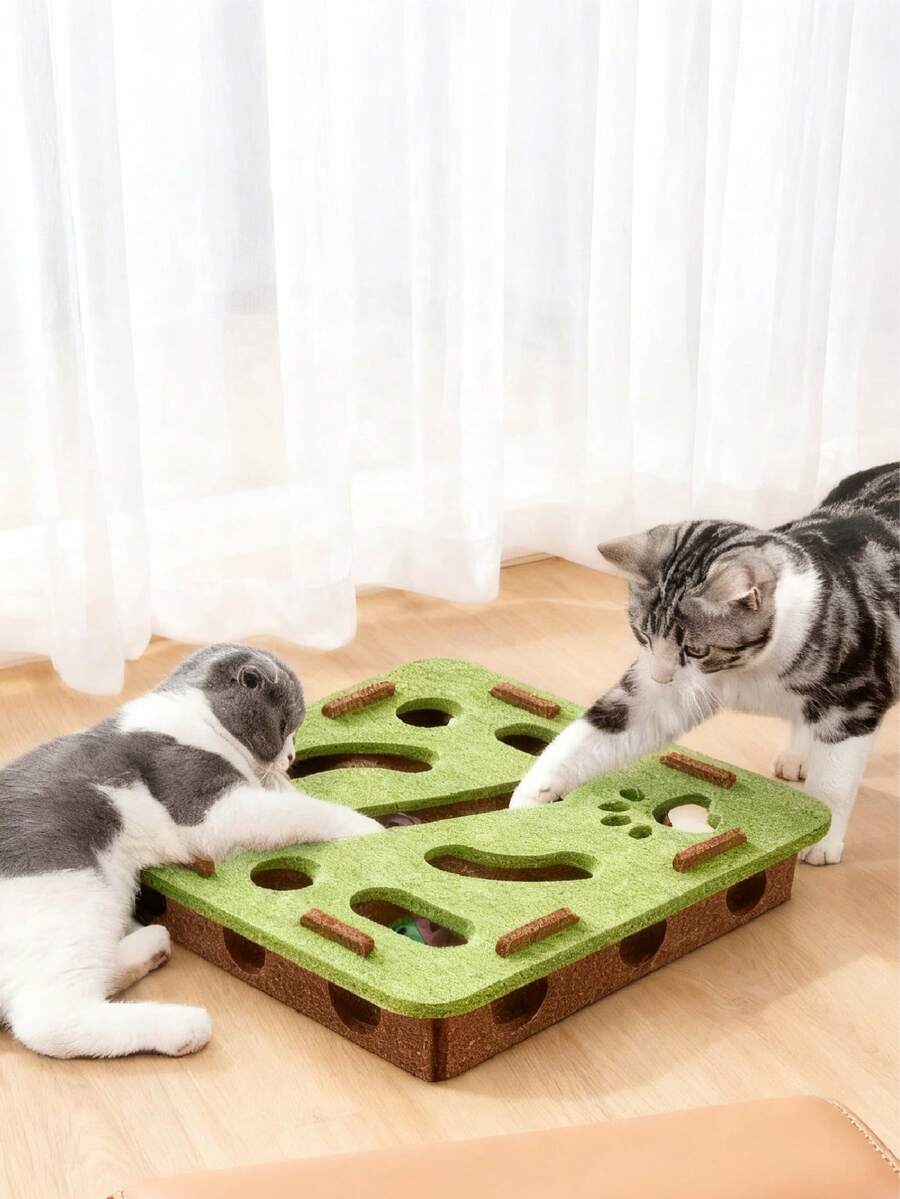 PETSIN Cat Self-Entertaining Toys, Pet Interactive Puzzle Tunnels, Scratch Pads, Scratching Posts, Climbing Towers, Squeaky Toys - Suitable For 10 Scenarios - Multicolor - View 1