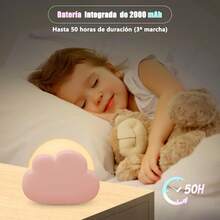 Luz de noche para niños, lampara de noche recargables, night light LED portátil regulable, luz nocturna para dormitorios de niñas y niños, Grandes opciones de regalo para niños y bebés, rosa - Azul - Ver 12