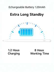 Universal 120mAh Rechargeable Touch Pen Stylus For Tablets, IPad, Apple Pencil, Galaxy, Redmi And Other Smartphones - White - View 6