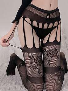 Lace See-Through Camisole For Women's Sexy Lingerie; Fishnet Tights. - Multicolor - View 1