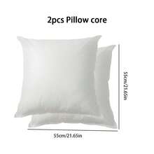 2pcs White Polyester Flocked Decorative Pillow Inserts - Soft Polyester Filled Throw Cushions, Suitable For Bed, Sofa - Machine Washable Home Decor, Comfortable Bedding Accessories, Neutral Color Style Throw Pillow Inserts With Strong Support - No Lumping, Breathable Design, Suitable For Daily Use And Hosting Guests With Gentle Filling, More Reassuring For Daily Use
