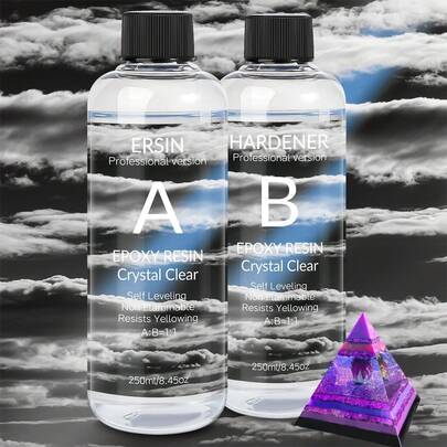 Zestaw żywic epoksydowych o przezroczystej kryształowej konsystencji 20/50/100/250 ml, żywica bez pęcherzyków powietrza, do odlewów na blaty i bary, przezroczysta żywica epoksydowa do prac rękodzielniczych, prezent na urodziny/imprezę/festiwal