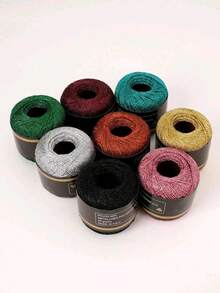 1 لفة من خيط ذهبي لامع 1.5 مم DIY، خيط معدني لخيوط DIY لامعة وزخرفية، خيط كروشيه وتريكو للكنزات والأوشحة