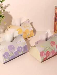 1 pièce Boîte de rangement pour mouchoirs avec motif floral, support de serviettes de table à manger, porte-serviettes créatif, boîte de rangement pour mouchoirs pour table de salle de bain, de chambre à coucher et de coiffeuse, décoration d'intérieur, accessoires de salle de bain, articles pour la maison, table, décoration d'intérieur, organisation et rangement de la maison, pour la cuisine, la chambre, le salon et la salle à manger, accessoires décoratifs pour la maison, boîte décorative, cadeau de mariage pour femme, indispensable pour les voyages, les vacances et les festivals d'été