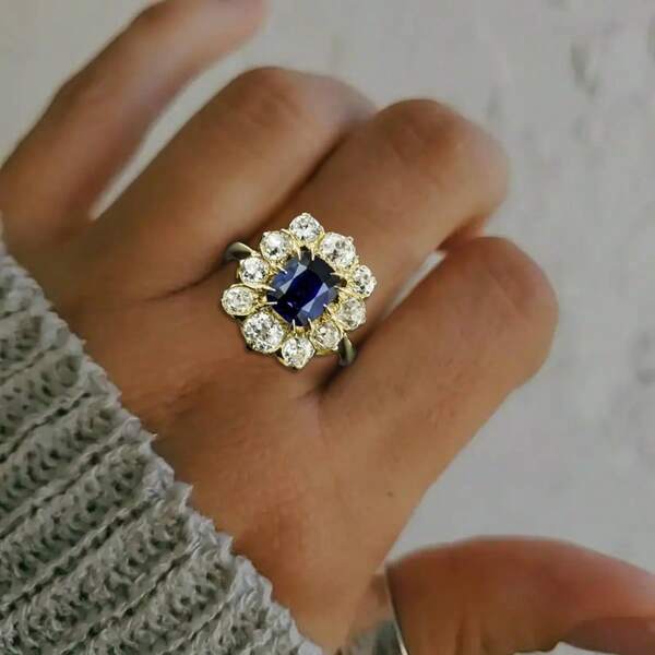 1 pièce Bague de promesse élégante pour femme, plaquée argent avec zirconium cubique synthétique noir carré - détails lisses, convient comme cadeau pour fête, Saint-Valentin et diverses occasions