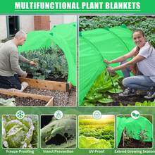 绿色植物覆盖物防霜防晒，厚防冻毯，可抵御 28°F 的低温，浮动行，花园织物材料，冬季防寒，园艺羽绒 - 綠色 - 查看 5