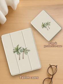 Ayotu Two Coconut Trees Case Compatible With IPad 10.2 Inch 2021/2020 IPad 9th/8th Generation,Compatible With Samsung Galaxy Tab A8 10.5 Inch 2022,Compatible With Lenovo Tab,With Pen Holder,Compatible With Kindle(Without Pen Holder),Supports Automatic Sleep/Wake Lid,Fashion Protective Case