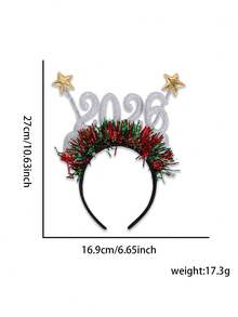 1 pieza Diadema de Año Nuevo 2026, Aro para el cabello con lentejuelas y estrellas de oropel, Favor de fiesta de Año Nuevo colorido, Accesorios para el cabello para celebraciones festivas para adultos, Belleza, Diademas para mujeres - Multicolor - Ver 8