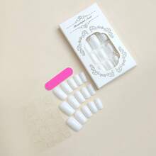 New Style Solid-Color White Rectangular Homemade Nail Art