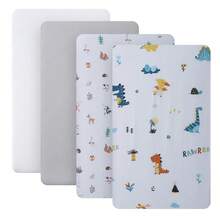 BEEWEED Crib Sheets, 4pcs Soft Sheets With Animal&Flowers Butterfly Prints, For Crib And Mattress, Crib Sheet For Boys And Girls, Super Soft Microfibre Crib Sheet Set, Breathable Cot Sheet, For Cot And Toddler Mattress - 多種顏色 - 查看 11