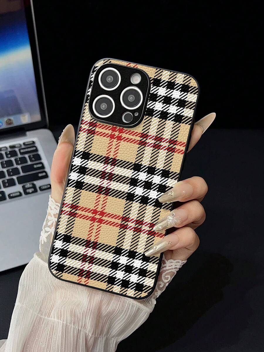 1件装黑色奢华复古格子PU皮革印花防震磨砂手机壳,创意时尚设计,男女皆宜,是送给朋友、家人、同事、情侣、学生、老师的绝佳礼物,适合生日、节日、春季、复活节等场合,兼容 13/16/15/14/13/12/11/Pro/ProMax/X/XR/XS/XSMAX/7/8/PLUS、Galaxy S25、S25 Ultra、S24 Ultra、S24、S23+、S23 Ultra等,周年纪念派对适用。 - 彩色 - 查看 1