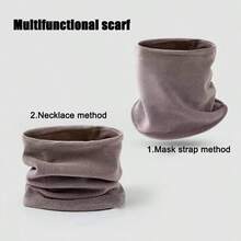 Outdoor Doppelschicht Warm Fleece Nackenwärmer, einfarbig minimalistisch vielseitig windundurchlässiger Nackenwärmer, geeignet für Radfahren, Winterausflüge, Reisen, Camping, Sport