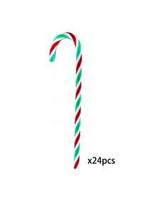 24/12pcs Christmas Candy Cane Decorations, Twisted Plastic Candy Cane Hanging Ornament Christmas Tree Decorations For Christmas Holiday New Years Home Decor Party Gift,15 Cm Length - Multicolor - View 10