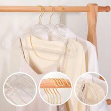 5/10 piezas Perchas de acrílico transparente Perchas de plástico con brillo Perchas para trajes antideslizantes y ahorradoras de espacio Perchas de ropa resistentes con muescas antideslizantes Perchas de ropa transparentes de plástico para armarios de adultos, perchas de lavandería ahorradoras de espacio para vestidos y trajes