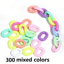 100/1000 piezas Cadena de acrílico de colores mixtos Anillo abierto de plástico Llavero Accesorios de joyería DIY Cadena abierta arcoíris - Multicolor - Ver 22