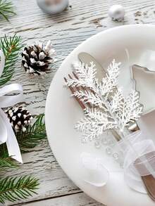 14pcs Christmas Decorations - Pink Glitter Berries Stems, Shiny Christmas Pine Branches 11 Inch (Approx. 28cm) Artificial Christmas Tree Ornaments, DIY Christmas Wreaths, Crafts, Holiday And Home Decor, Pink, Christmas Greenery Multicolor Artificial Flowers, Christmas Decorations, Christmas Decor Home, Christmas Gifts, Christmas Ornaments For Tree (White)