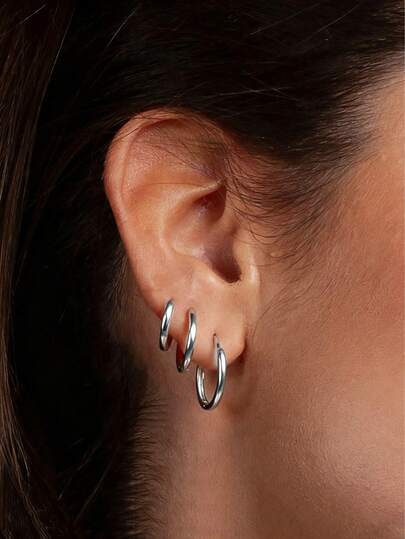 eTel LiKe 3 أطقم أقراط حلقية شخصية، إكسسوارات كاجوال بسيطة