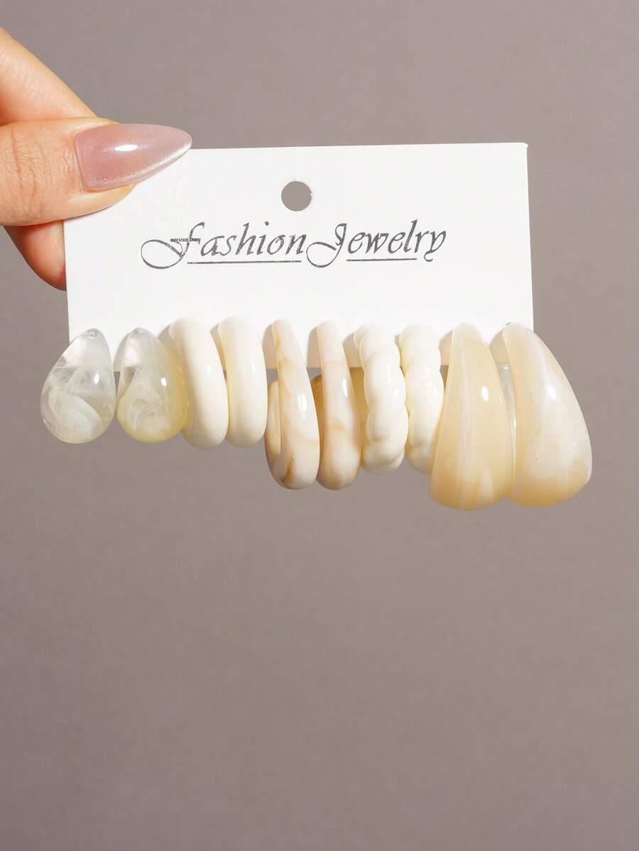 5-10 pares de pendientes de moda exagerados de estilo vintage con monedas, gotas de agua y diseños geométricos de acrílico, adecuados para mujeres, Día de la Madre, San Valentín, Navidad, Año Nuevo y uso diario