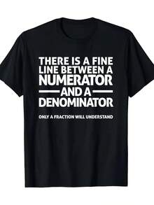 Camiseta de matemáticas FINE LINE numerador denominador - Negro - Ver 1