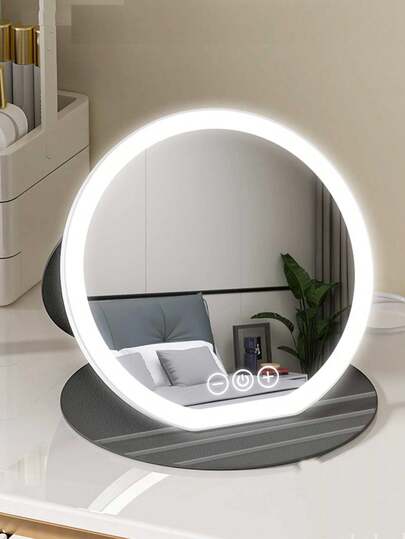 Foldable Vanity Mirror, Portable Makeup Mirror With Lights For Men & Women, Suitable For Desk, Office, Home, Dorm