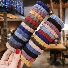 Wetopkim 20pcs/Mixed Hair Scrunchies, Non-Slip Seamless Hair Accessories, Suitable For Thick Curly Hair, Lightweight With Excellent Elasticity, Stretchable Solid Color Casual Fabric