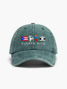 1 pieza Gorra de béisbol estilo retro clásico casual con estampado DTMF de Puerto Rico, banda de sudor suave, ajustable, protección solar ligera, versátil gorra de papá, adecuada para deportes al aire libre, uso diario, reuniones y vacaciones, regalo perfecto para familiares y amigos - PUERTO RICO - Ver 13