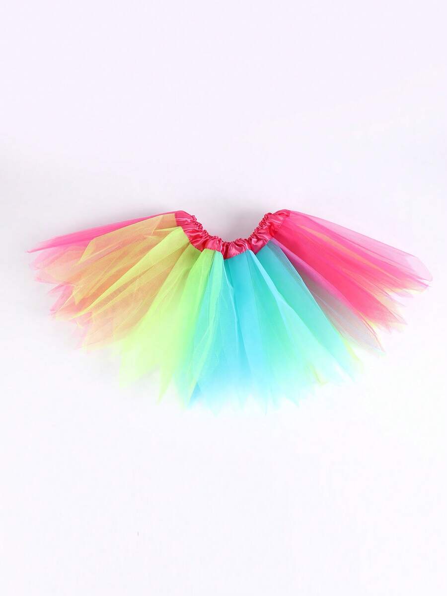 Gonna tutu casual in poliestere a colori sfumati, versatile e multicolore, adatta per Ognissanti, Natale, 30cm per teenager, 40cm per adulti, cosplay, feste in campus, running, arcobaleno, linea A