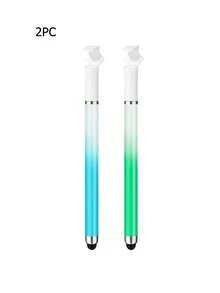 Ombre Color Stylus Pen With Stand, Dual-Tip Capacitive Stylus For Smartphone, Tablet, Video Editing, Drawing, Office Writing