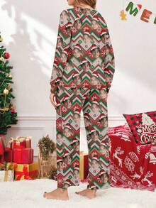 Conjunto de pijama personalizado para mujer de Printstory, personalizable con cualquier patrón, regalo de Navidad único y personalizado, adecuado para familia, amigos y fiestas navideñas - Multicolor - Ver 2