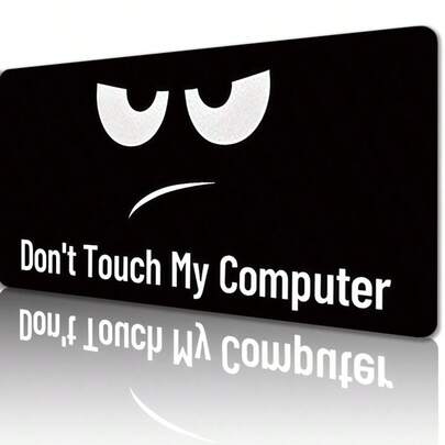 1pc Black Mouse Pad Funny Desk Mat ,'Don't Touch My Computer'Office Desk Accessories With Stitched Edge Non-Slip XL Mousepad Rubber Base Keyboard Pad 35.4x15.7 Inch E-Sports Desk Pad For Office Home Perfect Gifts For Women Men