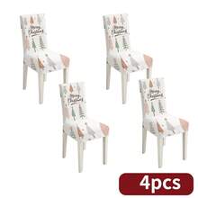 Zestaw stołu i krzeseł świątecznych (1 lub 4) z motywem choinki i płatka śniegu, sezonowy zestaw stołu i krzeseł o wymiarach 17,7 x 23,6 cala, dekoracja na przyjęcie, dekoracja domu, dekoracja świąteczna, artykuły imprezowe - Wielokolorowe - Zobacz 21