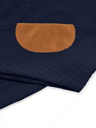 Herrtopp i jacquardstickad långärmad, minimalistisk undertröja med ståkrage för höst/vinter, enfärgad t-shirt med pullover, herrlångärmad t-shirt, julklapp till pojkvän