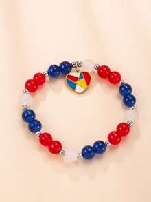 1pc Teens/Youth Beaded Charm Bracelet - Sweet Style, Glass Beads, Suitable For Valentine's Day, Mother's Day, Everyday Wear And Festive Occasions, Holiday Accessory | Charm Bracelet