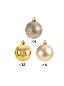 6pcs/24pcs/80Pcs 3cm Gold Flash Bowknot Christmas Ball For Christmas Tree Ornaments For Halloween New Year Christmas Pendant Ball Ornament